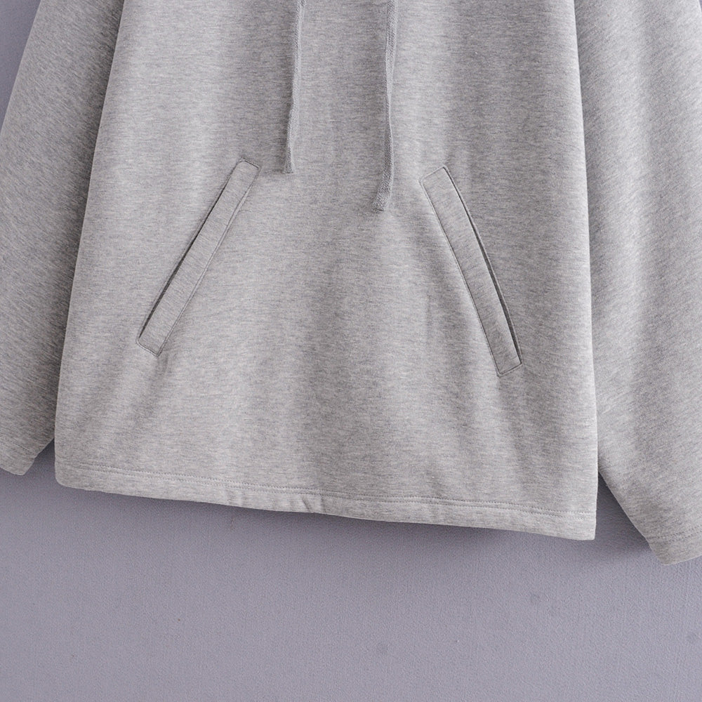 spring Summer Artistic All-Matching Graceful Hooded Hoodie Solid Color