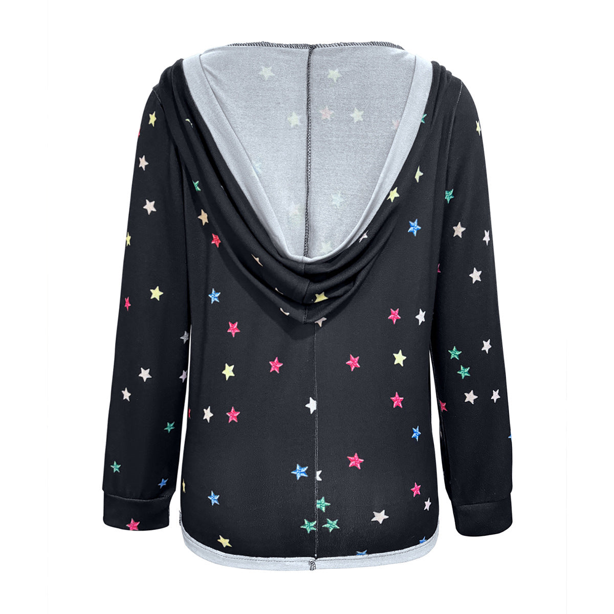 Hooded V Neck Printed Sexy Sweatshirt